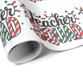 Kerst Leraar Team Grappig Prettig Kerstfeest Cadeaupapier (Rol Hoek)