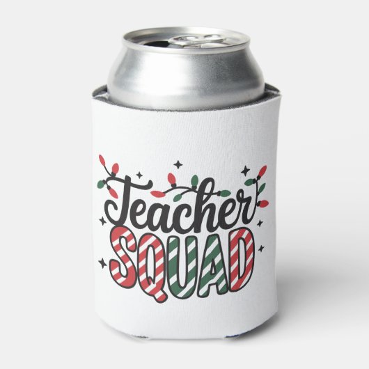 Kerst Leraar Team Grappig Vrolijk Kerstfeest Blikjeskoeler (Blikje Voorkant)