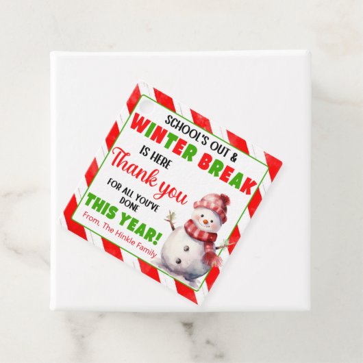 Kerst Leraar Waardering Bedankjes Labels (In situ)