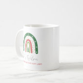 Kerst leraren regenboog mooie lijst koffiemok (Voorkant links)