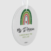 Kerst leraren regenboog mooie lijst ornament (voorkant)