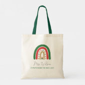 Kerst leraren regenboog mooie lijst tote bag (Achterkant)