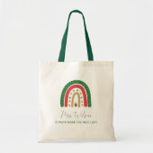 Kerst leraren regenboog mooie lijst tote bag (Voorkant)