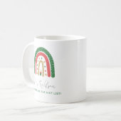 Kerst Leraren Regenboog Nice List Koffiemok (Voorkant links)