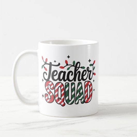 Kerst Lerarenteam Grappig Prettig Kerstfeest Koffiemok (Links)
