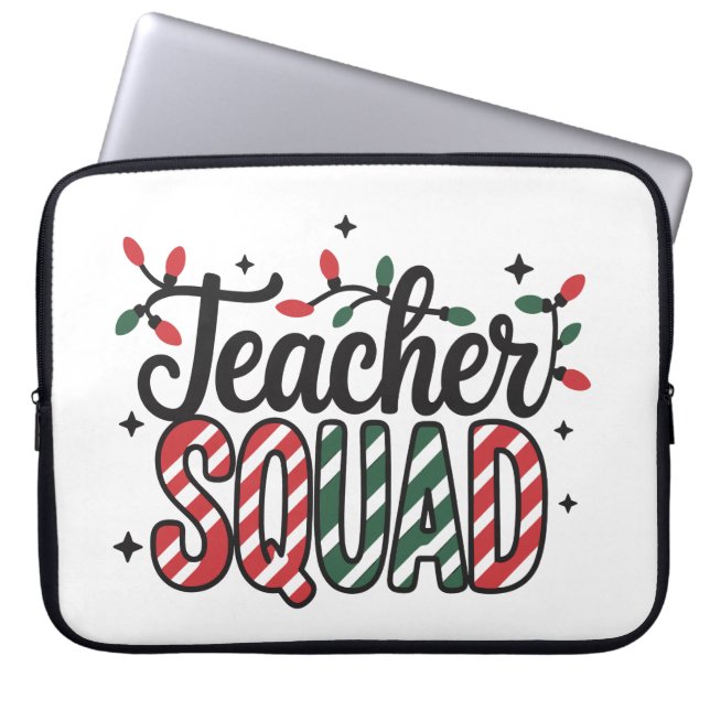 Kerst Lerarenteam Grappig Prettig Kerstfeest Laptop Sleeve (Voorkant)