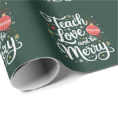 Kerst Leren Liefde & Wees vrolijk Grappig Leraar G Cadeaupapier (Rol Hoek)