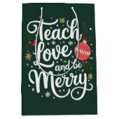Kerst Leren Liefde & Wees vrolijk Grappig Leraar G Medium Cadeauzakje (Voorkant)