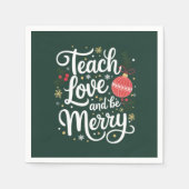 Kerst Leren Liefde & Wees vrolijk Grappig Leraar G Servet (Voorkant)