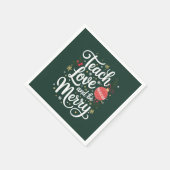 Kerst Leren Liefde & Wees vrolijk Grappig Leraar G Servet (Hoek)