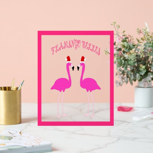 Kerst Lesbian Flamingos Flamingo Belles Acryl Bord (Huwelijk)