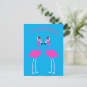 Kerst Lesbian Flamingos Flamingo Belles Briefkaart (Staand voorkant)