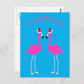 Kerst Lesbian Flamingos Flamingo Belles Briefkaart (Voorkant / Achterkant)