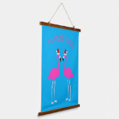 Kerst Lesbian Flamingos Flamingo Belles Hangend Wandkleed (Gebogen)