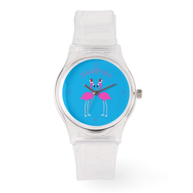 Kerst Lesbian Flamingos Flamingo Belles Horloge (Voorkant)