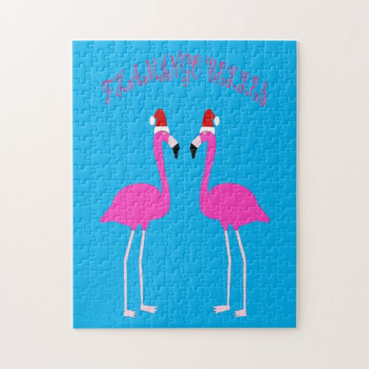Kerst Lesbian Flamingos Flamingo Belles Legpuzzel (Verticaal)