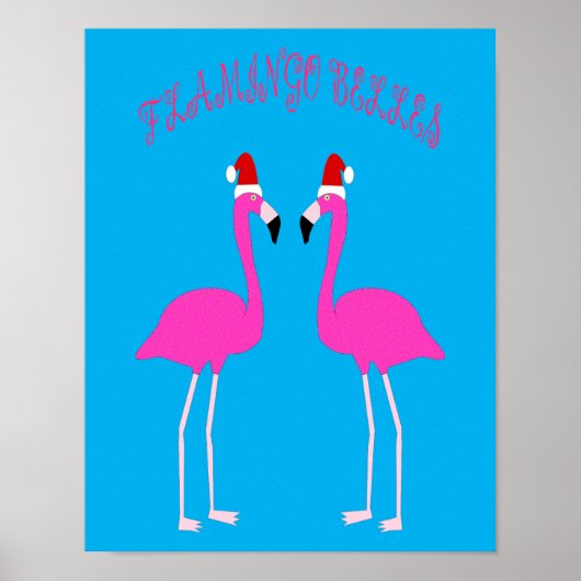 Kerst Lesbian Flamingos Flamingo Belles Poster (Voorkant)