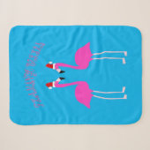 Kerst Lesbian Flamingos Flamingo Belles Sherpa Deken (Voorkant (horizontaal))