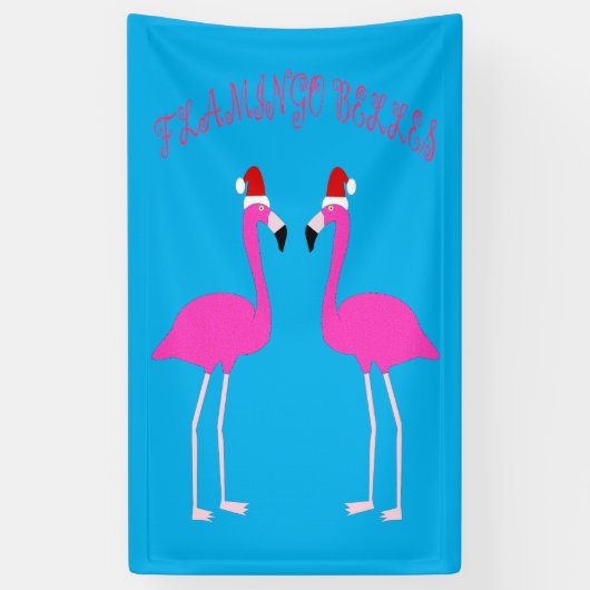 Kerst Lesbian Flamingos Flamingo Belles Spandoek (Verticaal)