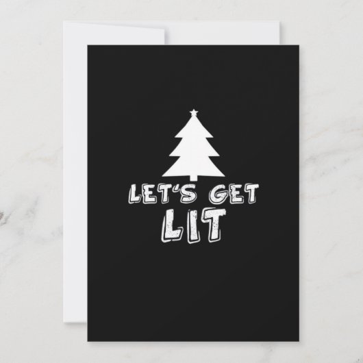 Kerst Let's Get Lit Classic Feestdagenkaart (Voorkant)