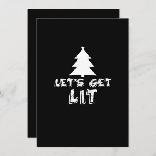 Kerst Let's Get Lit Classic Feestdagenkaart (Voorkant / Achterkant)
