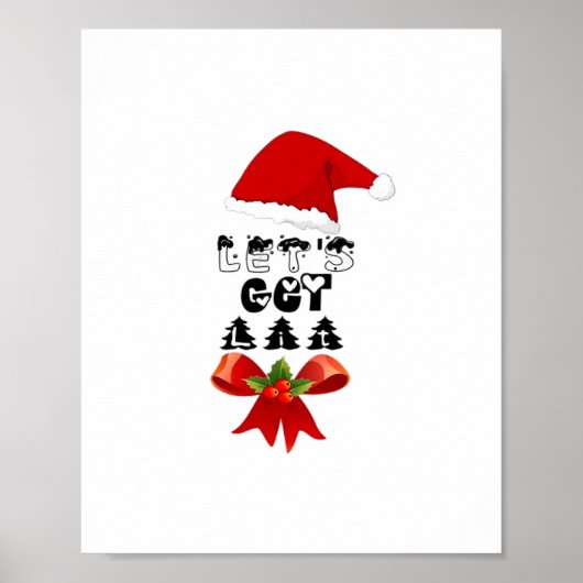 Kerst Let's Get Lit Classic Poster (Voorkant)