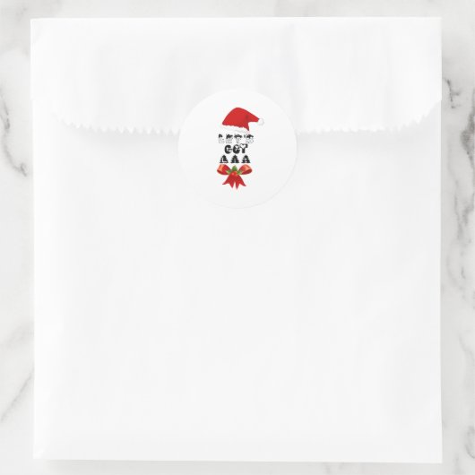 Kerst Let's Get Lit Classic Ronde Sticker (Tas)