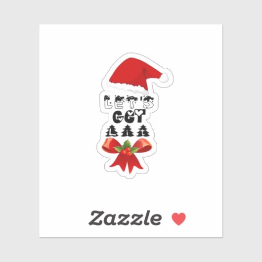 Kerst Let's Get Lit Classic Sticker (Vel)