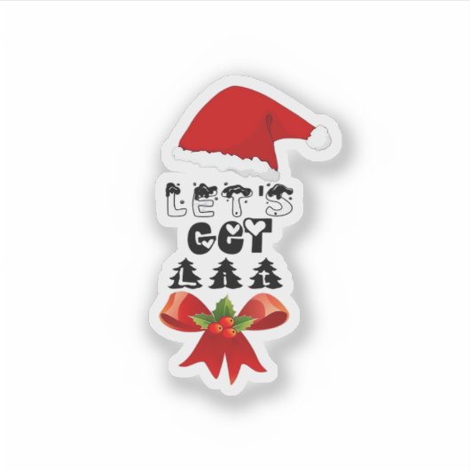 Kerst Let's Get Lit Classic Sticker (Voorkant)
