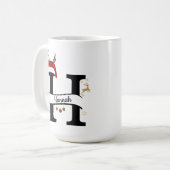 Kerst Letter H Alfabet Koffiemok (Voorkant links)