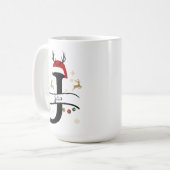 Kerst Letter J Alfabet Koffiemok (Voorkant links)