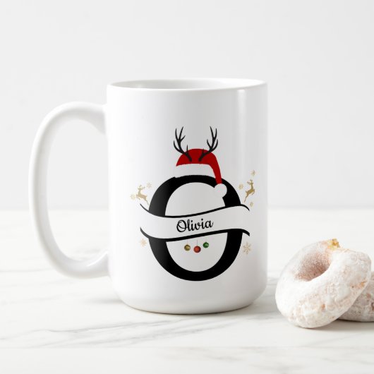 Kerst Letter O Alfabet Koffiemok (Met donut)