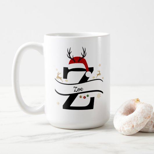 Kerst Letter Z Alfabet Koffiemok (Met donut)