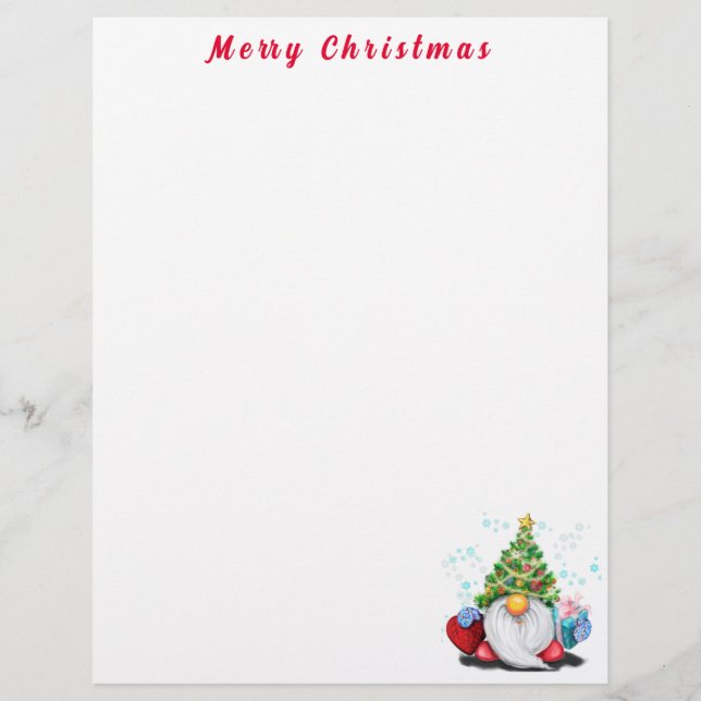 Kerst Letterhead Gnoom met Gift Briefhoofd (Voorkant)