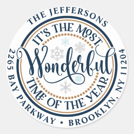 Kerst Lettering Vakantie retour adres label (Voorkant)