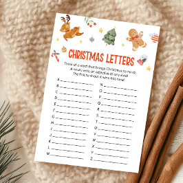 Kerst Letterspel Feestdagenkaart