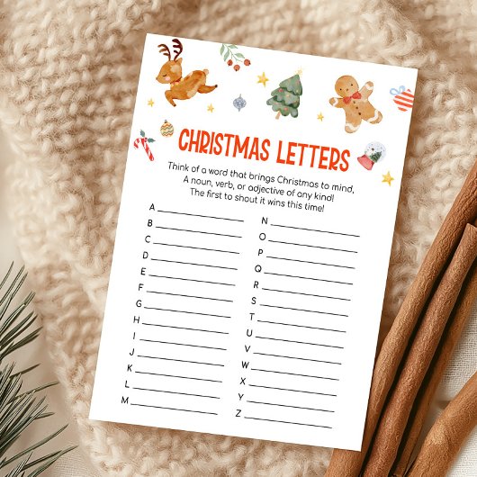Kerst Letterspel Feestdagenkaart