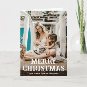Kerst Lettertype Eenvoudige Foto Moderne Kerstmis Feestdagen Kaart
