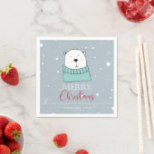 Kerst Leuk Dier Cartoon stijl Gepersonaliseerd Servet (Insitu)