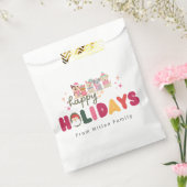 Kerst leuk hond gezin modern bedankzakje (Gezegeld)