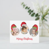 Kerst leuk kabouter elf grappig grillig 4 foto feestdagenkaart (Staand voorkant)
