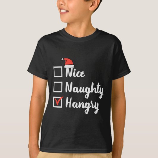 Kerst Leuk Ondeugend Hanger Xmas Hongerig Papa Man T-shirt (Voorkant)