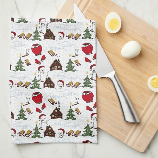 Kerst leuk ontwerp theedoek (Quarter Fold)