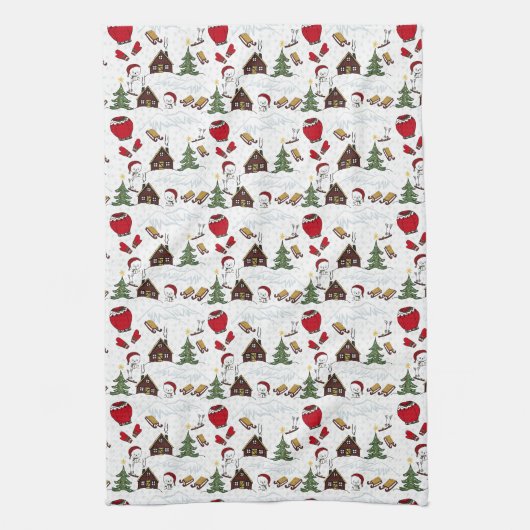 Kerst leuk ontwerp theedoek (Verticaal)