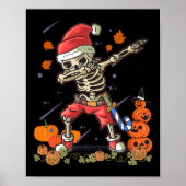Kerst Leuk Santa Skelet Dabbing Halloween Cos Poster (Voorkant)