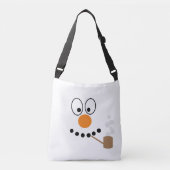 Kerst leuk sneeuwman Cartoon gezicht Crossbody Tas (Voorkant)