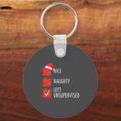 Kerst Leuk Stout Achtergelaten Onbeheerd Stout O Sleutelhanger (Voorkant)