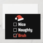 Kerst Leuk Stout Broer Grappige Kerstlijst Feestdagenkaart (Voorkant / Achterkant)