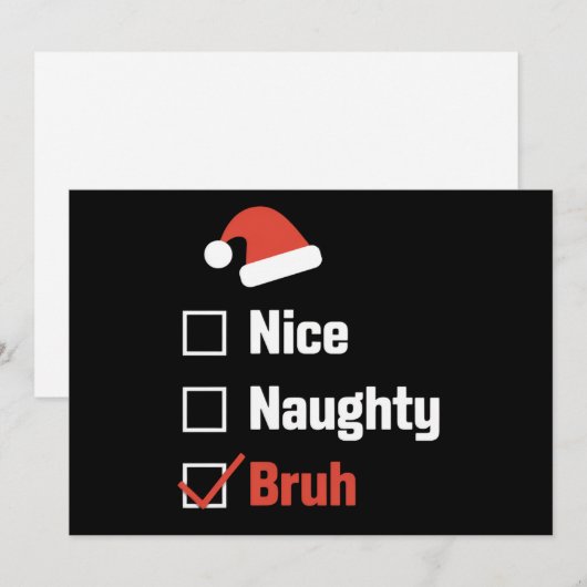 Kerst Leuk Stout Broer Grappige Kerstlijst Feestdagenkaart (Voorkant / Achterkant)