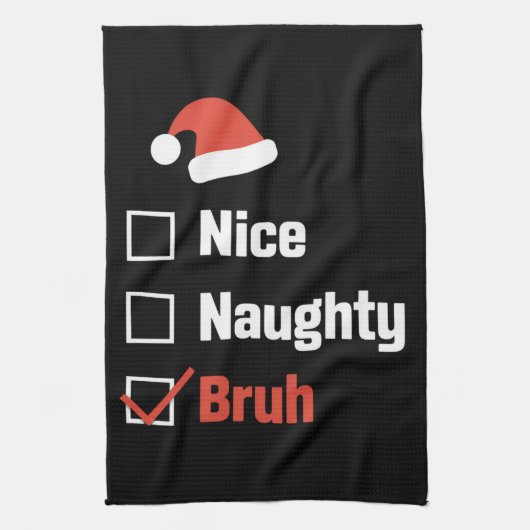 Kerst Leuk Stout Broer Grappige Kerstlijst Theedoek (Verticaal)